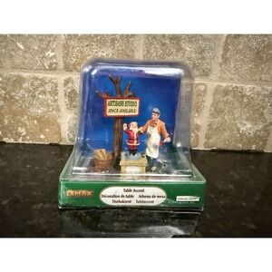 Lemax 2011 Painting Wooden Santas Christmas Village 9203811 Artisan's Studio NEW